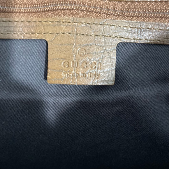 Gucci Brown/Beige GG Canvas Tote with Bamboo-Style Handles - Picture 11 of 13